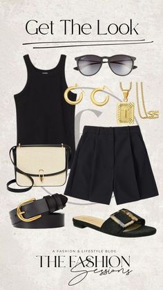 Gold Jewelry Outfit, Black And Gold Jewelry, Outfit Ideas Everyday, Europe Outfits, Summer Capsule Wardrobe, Jewelry Outfit