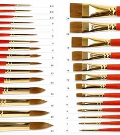 the different types of paint brushes are shown in this page, and there is an image of