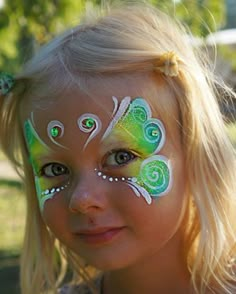 Kid Makeup, Carnaval Make-up, Facial Art, Butterfly Face Paint, Butterfly Face