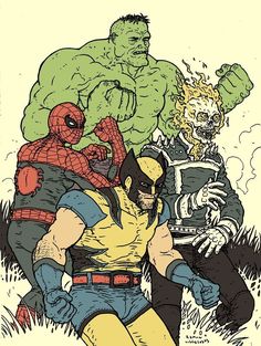 Marvel Artwork, Marvel Comic Universe, Marvel Vs, Fantastic Four, Spiderman Art, Ghost Rider, The Avengers