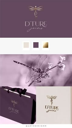 the logo and packaging design for dture jewels