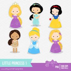 little princess clipart set for commercial use