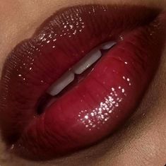 not my pin | creds to owner | comment if u want me to pull it down or give creds Makeup Products Lip Liner, Pretty Lip Makeup, Dark Glossy Lips, Chocolate Lip Combo, Cherry Cola Makeup Look, Red Ombré Lip, Prom Lip Combo, Cherry Cola Lips Makeup, Brick Red Lip