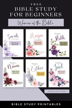 the bible study guide for beginners with flowers and leaves on it, including an image of