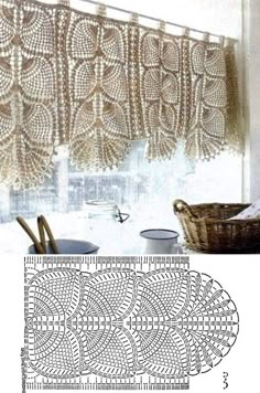 an image of a window with lace on it and the words crochet in front of