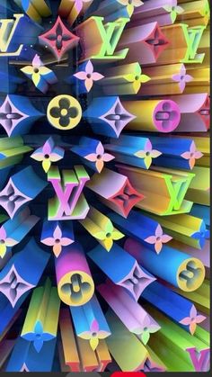 an image of colorful paper art that looks like the louis vuitton logo