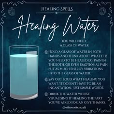 Healing Water Willow Witchcraft Water Affirmations, Electric Witch, Water Witchcraft, Healing Water, Spells That Actually Work, Masaru Emoto, Witch Symbols, Charmed Book Of Shadows