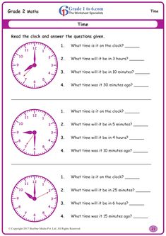 the time worksheet for grade 2 students to practice telling time on their clocks