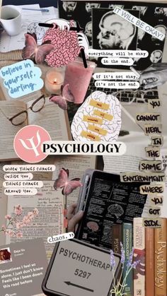 a collage of photos with words and pictures on them that say, psychothheraphy