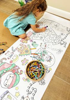 "🎨 BUNDLE AND SAVE! Purchase 3 or more banners in our shop and save 20% by using the code COLOR20 at checkout.  Fun Activity for Kids of All Ages! Or Adults! Our large coloring banners are the perfect activity for any child who loves to color and create! Spread it out on the floor, hang it on the wall and watch your child unleash their creativity. LARGE COLORING POSTER DETAILS: 🖍️ Size: 24\" X 100\" - 60cm X 250cm 🖍️ Packaging: rolled up and shipped in a tube 🖍️ Medium: crayon, colored penci Christmas Story Quotes, Winter Study, Coloring Paper, Fun Activity For Kids, Activity Preschool, Coloring Placemats, Christmas Coloring Sheets, Winter Activities For Kids, Classroom Activity