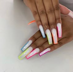 White Acrylic Nails, Summer Acrylic Nails