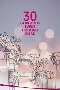 an advertisement for the 30th anniversary of george's event lighting ideas, featuring trees and lights