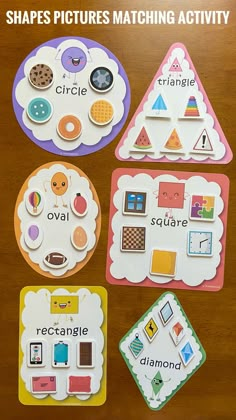 shapes pictures matching activity for preschool