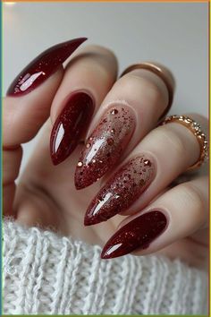 Vampire Inspired Nails, Wedding Nails Fall, Fashion Nail Designs, Autumn Nail, October Nails, Her Nails, Red Nail Designs, Trendy Nail