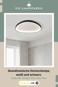 Skandinavische Deckenlampe, weiß und schwarz | Lysrum Design