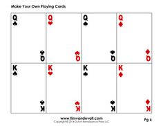 an image of playing cards with the numbers in red and black on each one side