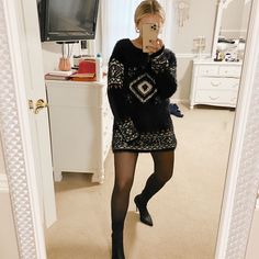 Purchased At A Boutique In Barcelona. Extremely Soft And Comfortable. Never Worn (Except To Model In Photo). Smoke Free Home. Glam Sweater Dress, Mini Black Sweater Dress, Fuzzy Turtleneck Sweater Dress, Angora Sweater Dress, Fuzzy Sweater Dress, Luxury Black Knee-length Sweater Dress, Fuzzy Sweater, Sweater Dress, Sweaters For Women