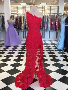 Red Lace Mermaid Prom Dresses One Shoulder Lace Evening Dresses for Women Sexy Lace Womens Dresses,GD214 on Storenvy Red Formal Dresses, Red Lace Prom Dress, Mermaid Prom Dresses Lace, Red Mermaid, Prom Dresses Long Lace, Lace Formal Dress, Red Evening Dress, Long Sleeve Gown, Long Prom Dresses