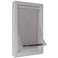 an image of a white cat door on the wall