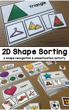 the 3d shape sorting activity is displayed on a table