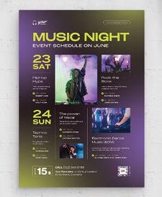 Event schedule flyer template in AI and EPS for free download. #eventschedule #flyertemplate . #Graphic_Design_Schedule #Event_Poster_Design_Layout #Event_Poster_Layout #Event_Schedule_Design Festival Schedule Design Layout, Event Poster Design Layout, Event Promotion Ideas, Event Schedule Design, Professional Flyer Design, Event Brochure, Myke Towers