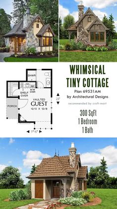 Stone Bungalow House Plans, Accessory Dwelling Unit Backyard Cottage, Mother In Law House Guest Cottage, Tiny Cottage Plans, Cottage Guest House, Prefab Adu, In Law Cottage, Eco House Plans, Camper House