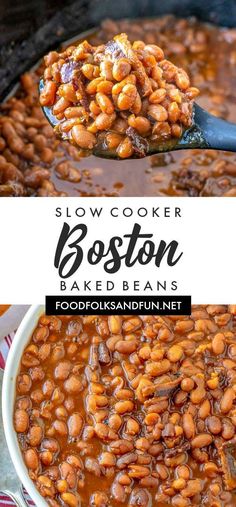 slow cooker boston baked beans in a bowl