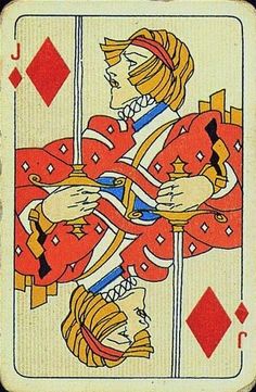 a playing card with two people holding each other