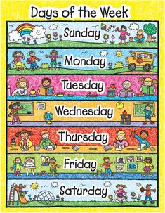 the days of the week poster for kids to use in their school's classroom