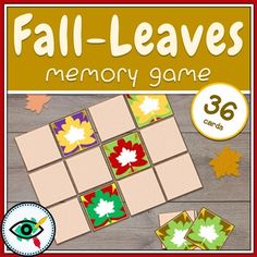 fall leaves memory game for kids