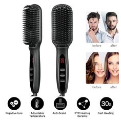 ItisMyFashion.com/Home Hair Straightener Brush, Electric Hair Brush, Professional Hair Straightener, Straightener Brush, Beard Straightening, Straightening Comb, Hair Straightening Iron, Beard Brush, Straighten Iron