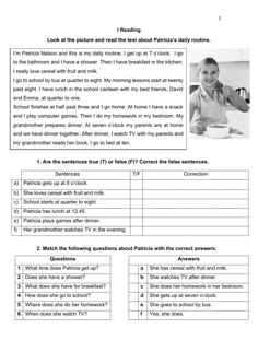 the worksheet for reading and writing with answers to describe what is in this text