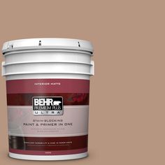 behr premium plus ultra paint and primer in one, white with red trim