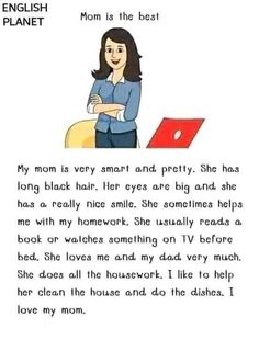 a woman is sitting in front of a laptop computer with the caption, mom is the best