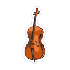 an orange cello sticker on a white background