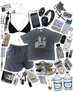 Mood Boards Aesthetic Fashion, Girly Punk Outfits, Grunge Summer Aesthetic, Alternative Grunge Outfits, Vintage Grunge Outfits, Outfit Mood Board, Y2k Rock, Dark Punk