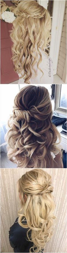 Hair Styles 2017, Half Up Hair, Formal Hairstyles, Wedding Hair And Makeup, Half Up Half Down, Long Curly