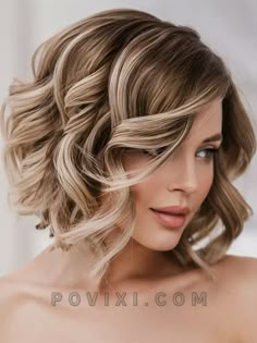 33 Choppy Bob Hairstyles in 2024 for Fine, Thick, Medium Length Hair and More to Try Short Hair For Formal Events, Soft Curls For Medium Hair Wedding, Short Pageant Hair, Medium Wavy Bob Hairstyles, Soft Curls For Short Hair, Thick Medium Length Hair, A Line Bob Hairstyles, Bob 2024, Medium Length With Bangs