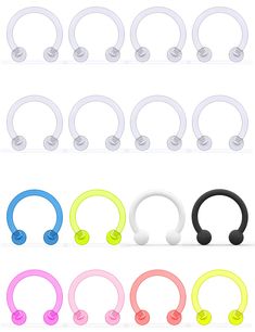 PRICES MAY VARY. Plastic Septum Rings Gauge: 16g(1.2mm); acrylic colorful Lip Rings Retainer inner dia: 8mm(5/16") ,ball dia.: 3mm. 16 Guage Hoop Earrings Package include: 8pcs clear flexible Horeshoes Rings Piercing Jewelry and 8pcs Acrylic Colorful Horeshoes Rings. Material: lip Rings Hoop is made of clear bioflex acrylic UV; Non-Toxic & Allergy. High polished smooth surface, comfortable to wear. Great for sensitive skin! Using: Clear piercing rings retainers are good for work, surgery, MRIs a Smiley Piercing Jewelry, Ring Ear Piercing, Ear Piercing Tragus, Piercing Retainer, Rings Clear, Eyebrow Rings, Tragus Earrings Hoop, Nose Septum, Lip Rings