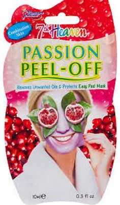 Product details Pure & Passionate Deep Cleansing. Pulped Pomegranate, Passion Flower, Raspberry, Grape, Cranberry Vitamon E are Anti-oxidants that help protect skin, while pores get a deep clean peel-off. How to use Be good to yourself! Thoroughly cleanse face and pat dry. Apply thinly & evenly over face and neck with fingertips, avoiding eyes, lips & hair. Lie back, relax and drift into pleasant thoughts. After 10-20 minutes or when totaly dry peel off masque (never pull) to reveal younger, fre Peel Off Face Mask, Cleanse Face, Be Good To Yourself, Cranberry Fruit, Raspberry Fruit, 7th Heaven, Clearer Skin, Lip Hair, Peel Off Mask