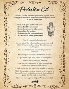 Protection Anointing Oil Recipe, Truth Oil Recipe, Witch Oils How To Make, Spell Oils Recipe, Magic Oil Recipes, Witch Oils Recipe, Protection Oil Witchcraft, Protection Oil Recipe Witchcraft, Magick Oil Recipes