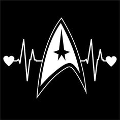 the star trek symbol with heartbeats