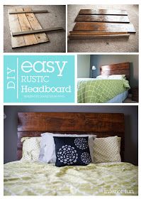 the diy easy rustic headboard is made from old pallets and used as a bed frame