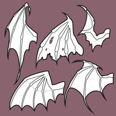 four white bats on a purple background