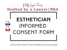 Esthetician Consent Template Aesthetician Informed Consent Form Spa Client Intake Skincare Consent Form Facial Treatment Intake Spa Template - Etsy Esthetician Room, Facial Spa, Alternative Treatments