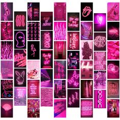 pink neon pictures aesthetic wall collage poster cards roomtery Pink Neon Aesthetic, Indie Decor, Poster Collage, Collage Mural, Neon Rose, Wall Collage Kit, Dorm Wall Decor, Photo Wall Decor, Bedroom Decor For Teen Girls