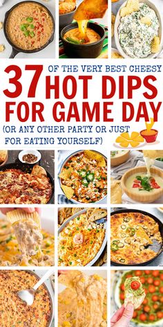 Easy Super Bowl Party Food / Appetizers: Dips Superbowl Party Dips, Easy Super Bowl Party Food, Best Superbowl Snacks, Hot Dip Recipes, Superbowl Party Food Easy, Appetizer Dips Hot, Crockpot Party Food, Super Bowl Food Easy, Super Bowl Dips