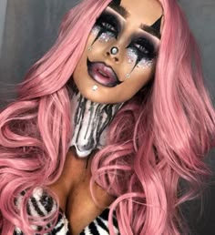 Halloween Makeup Pink Hair, Halloween Costumes For Pink Hair, Halloween Costume With Pink Hair, Pink Wig Halloween Costume, Halloween Outfits Blonde, Halloween Costumes Pink Hair, Halloween Costume Pink Hair, Characters With Pink Hair Halloween, Pink Hair Costume Ideas Halloween