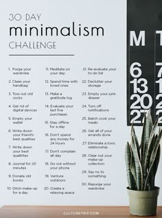 The 30 Day Minimalism Challenge|Pinterest: @theculturetrip Summer Books, Self Care Activities, Planner Organization