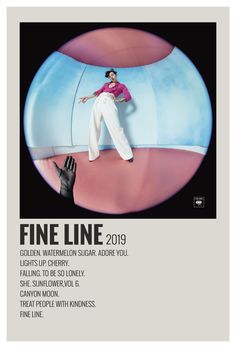 the poster for fine line shows an image of a man in white pants and pink shirt